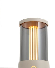 Vonkajšia stolná lampa béžová nabíjateľná vrátane nabíjacej stanice IP65 - Grill