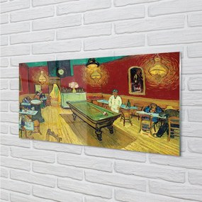 Obraz na skle Art Night cafe 125x50 cm