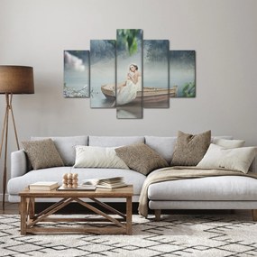 Obraz - Žena na loďke (150x105 cm)