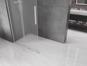 Mexen Velar L, posuvná sprchová zástena Walk-in 110 x 200 cm, 8mm sklo námraza, brúsená oceľ, 871-110-003-33-97