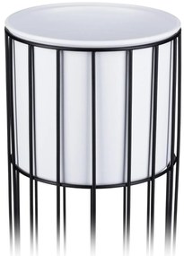 KOVOVÝ KVETINÁČ SO STOJANOM GLAM 42X20 CM BIELA/ČIERNA