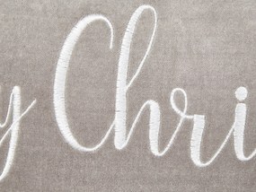 Zamatový vankúš s vianočným motívom a strapcami 30 x 50 cm sivý LITHOPS Beliani