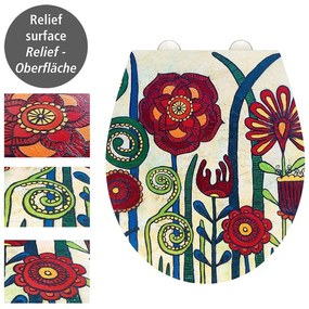Záchodová doska s automatickým zatváraním 37 x 44,5 cm Rollin'Art Red Blossom – Wenko