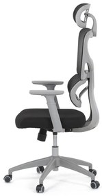 Kancelárska ergonomická stolička GRANT II — sieť, látka, sivá/čierna