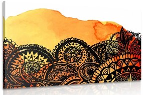 Obraz Mandala oranžový akvarel - 120x80