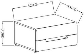 Nočný stolík Hayle Typ 22 (biela + biely vysoký lesk). Vlastná spoľahlivá doprava až k Vám domov. 602109
