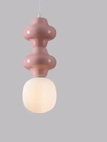 LED ružovo-biely dizajnový luster Clio 2