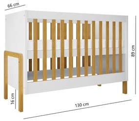 Detská postieľka Victor 120x60 cm biela