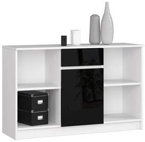 Komoda Briar  (biela + čierny lesk). Vlastná spoľahlivá doprava až k Vám domov. 1069871