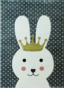 Detský koberec so zajačikom Smart Kids 22414 GREY – sivý, 120x180–160x230 Rozmer: 140x190 cm