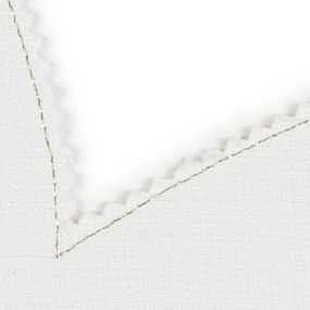 Ľanové prestieranie javorový list biela so zlatom 37x37cm