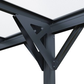Prístrešok na auto BestBerg BBCP-CH500 / 15,3 m² / 503 × 305 × 232 cm / antracit/sivá