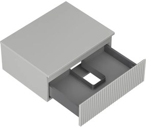 Mexen Rivel, kúpeľňová skrinka 60 cm s pracovnou doskou, 1 zásuvka, drážkovaná, matná sivá, 91A20-06023-1-BFC62