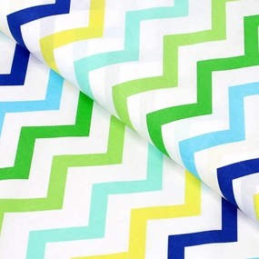 Biante Vankúš valec bonbon Sandra SA-378 Zeleno-modro-žlté cik-cak pásiky 15x40 cm