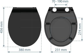 Eisl Sanitär WC sedátko Duroplast Soft Close Slim Black 82710