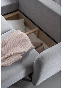 Svetlosivá rozkladacia rohová pohovka Miuform Scandic Lagom, ľavý roh