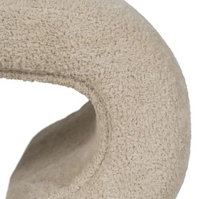 Béžový taburet z textílie buklé – Ixia