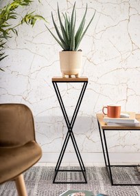 STOJAN NA KVETINÁČ LOFT6 70X24X24 CM ČIERNA/HNEDÁ