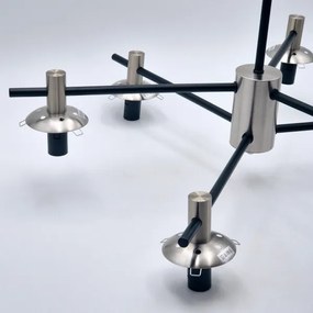 Luster na tyči LILOU 6xE14/5W/230V matný chróm/dymová