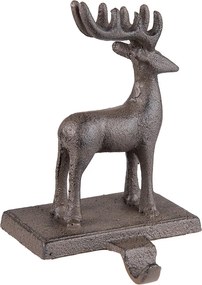 Hnedý liatinový háčik na pančuchu socha jeleňa - 13*11*21 cm
