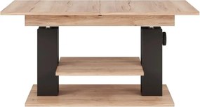 Výškově nastavitelný rozkládací konferenční stolek Moduvo 120/170 cm dub Halifax/černý