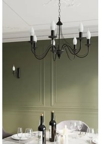 Luster na reťazi MINERWA 7 7xE14/40W/230V čierna