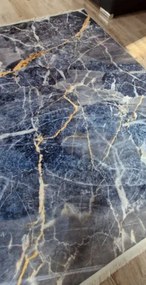 HU Modro sivý moderný koberec VELVET M281 Rozmer: 60x100 cm