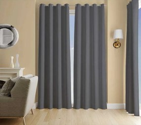 Dekoračný záves s krúžkami ANDRES 145x250 cm - grafitový