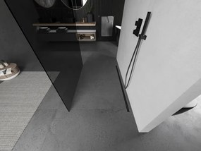 Mexen Kioto, sprchová zástena Walk-In 110 x 200 cm, 8mm šedé sklo, grafitový profil, 800-110-002-95-40