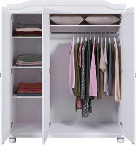 Šatníková skriňa Bastian, bielená borovica