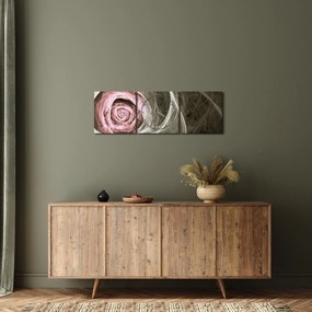 Obraz - Abstraktné ruže svetlo ružová (s hodinami) (90x30 cm)