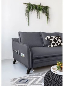 Antracitovosivá rozkladacia rohová pohovka Miuform Charming Charlie, pravý roh