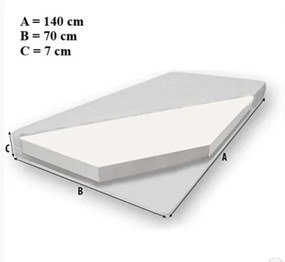Detská posteľ s matracom Camos 70x140 cm - biela