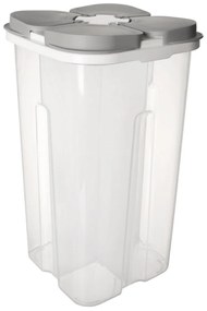 Delená dóza na potraviny so 4 sekciami - 2,45 l (4 x 0,6 l) FOLY Extra, sivá
