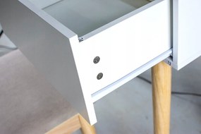 Dekorstudio Toaletný stolík s oválnym LED zrkadlom a béžovou taburetkou