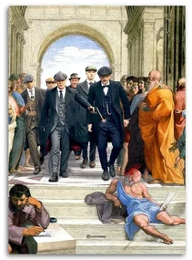 Gario Obraz na plátne Peaky Blinders, antická koláž - Norrobey Rozmery: 80 x 120 cm
