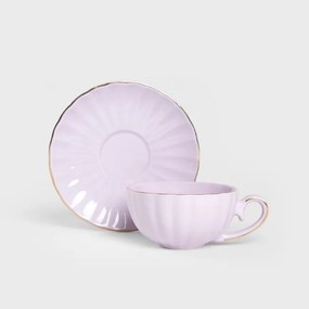 Šálka MINA s podšálkou, fialová 730610 200 ml