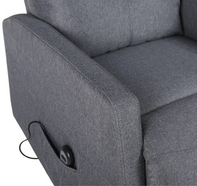 TV kreslo MODO PLUS s elektrickým polohovaním — látka, sivá, nosnosť 130 kg