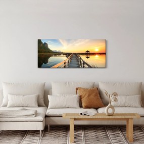 Obraz dreveného móla (120x50 cm)