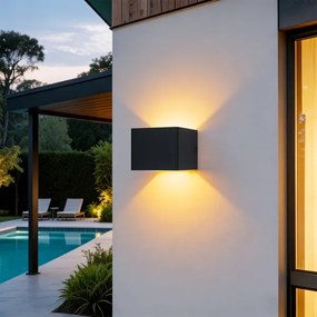 Brilagi - LED vonkajšie nástenné svietidlo DONNANI LED/5W/230V 10 cm čierne IP44