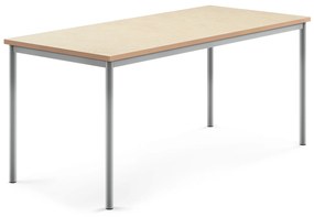 Stôl SONITUS, 1800x800x760 mm, linoleum - béžová, strieborná