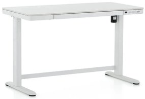 Výškovo nastaviteľný stôl OfficeTech 2, 120 x 60 cm, biela