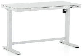 Výškovo nastaviteľný stôl OfficeTech 2, 120 x 60 cm, biela