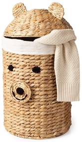 Detský kôš na hračky z vodného hyacintu v prírodnej farbe ø 30x56 cm Bear – Compactor