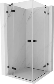 Mexen Lunar Duo, výklopný sprchový kút 120 x 120 cm, 8mm číre sklo, čierny profil, 834-120L-120P-70-00