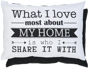 Bielo-čierny vankúš Lovely PRINTS s výplňou - 35 * 50 cm