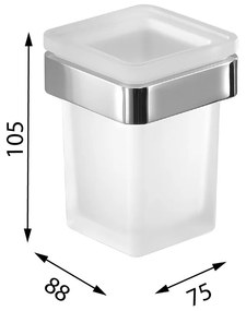 GEDY A81013 Samoa pohár, mliečne sklo/chróm