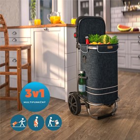 Nákupná taška na kolieskach EASY, 50l, čierna Jurhan