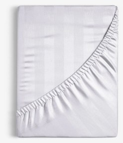 Goldea damašková napínacia plachta - svetlo sivé prúžky so saténovým leskom 160 x 200 cm