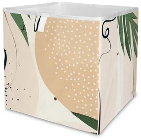 Béžový úložný box z mikrovlákna Butter Kings Abstract Dark, 32 l